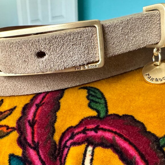 Rag & Bone Rebound Suede Belt – Camel – Medium – Gold Buckle - 36